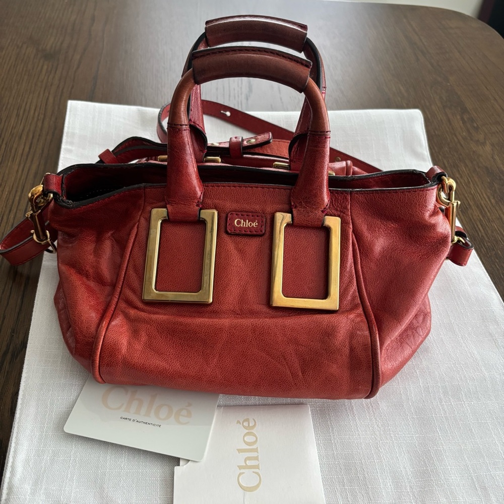 Chloe Scarlet Crossbody Bag with Brass Details smoking home